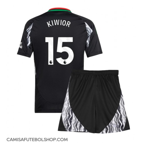 Camisa de time de futebol Arsenal Jakub Kiwior #15 Replicas 2º Equipamento Infantil 2024-25 Manga Curta (+ Calças curtas)